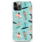 Beach-surfing-surfers-with-surfboards-surfer-rides-wave-summer-outdoors-surfboards-seamless-pattern- iPhone 12 Pro max TPU UV Print Case Front