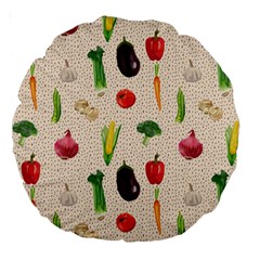 Vegetables Large 18  Premium Round Cushions by SychEva