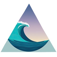 Tsunami Tidal Waves Wave Minimalist Ocean Sea Wooden Puzzle Triangle by Ravend