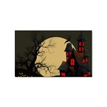 Halloween Moon Haunted House Full Moon Dead Tree Sticker Rectangular (100 pack) Front