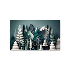 Forest Papercraft Trees Background Sticker (rectangular) by Ravend