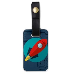 Rocket-with-science-related-icons-image Luggage Tag (one Side) by Salman4z