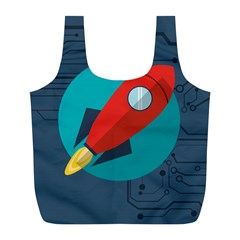 Rocket-with-science-related-icons-image Full Print Recycle Bag (l) by Salman4z