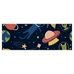 Seamless-pattern-with-funny-aliens-cat-galaxy Banner and Sign 8  x 3  Front