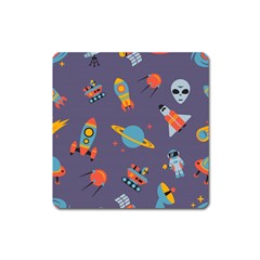 Space-seamless-pattern Square Magnet by Salman4z