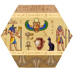 Egypt-horizontal-illustration Wooden Puzzle Hexagon by Salman4z