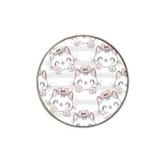 Cat-with-bow-pattern Hat Clip Ball Marker (4 Pack) by Salman4z