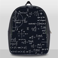 Mathematical-seamless-pattern-with-geometric-shapes-formulas School Bag (xl) by Salman4z