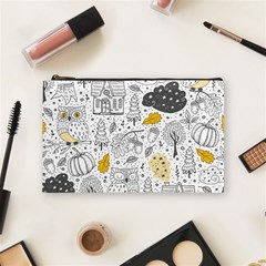 Doodle-seamless-pattern-with-autumn-elements Cosmetic Bag (medium) by Salman4z