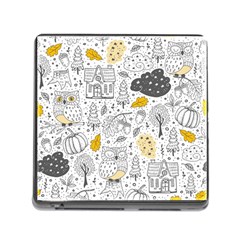 Doodle-seamless-pattern-with-autumn-elements Memory Card Reader (square 5 Slot) by Salman4z