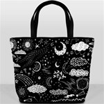 Vector-set-sketch-drawn-with-space Bucket Bag Front