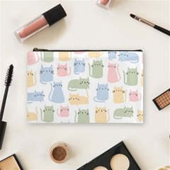 Cute-cat-colorful-cartoon-doodle-seamless-pattern Cosmetic Bag (medium) by Salman4z