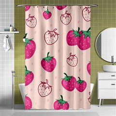 Seamless-strawberry-fruit-pattern-background Shower Curtain 48  X 72  (small)  by Salman4z