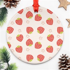 Strawberries-pattern-design Ornament (round) by Salman4z