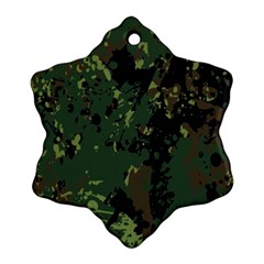 Military Background Grunge Snowflake Ornament (two Sides) by pakminggu