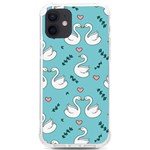 Elegant Swan Pattern Design iPhone 12/12 Pro TPU UV Print Case Front