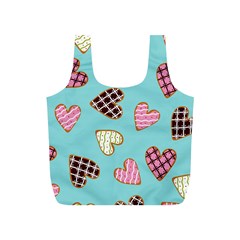 Seamless Pattern With Heart Shaped Cookies With Sugar Icing Full Print Recycle Bag (s) by pakminggu