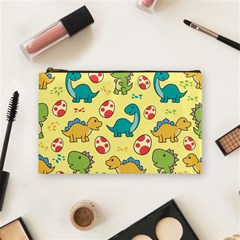 Seamless Pattern With Cute Dinosaurs Character Cosmetic Bag (medium) by pakminggu