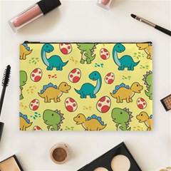 Seamless Pattern With Cute Dinosaurs Character Cosmetic Bag (large) by pakminggu