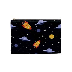 Cosmos Rockets Spaceships Ufos Cosmetic Bag (medium) by pakminggu