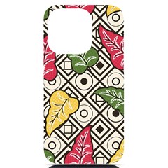 Leaves Foliage Batik Seamless Iphone 14 Pro Black Uv Print Case by pakminggu