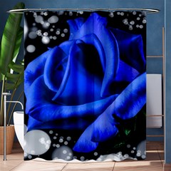 Blue Rose Roses Bloom Blossom Shower Curtain 60  X 72  (medium)  by pakminggu