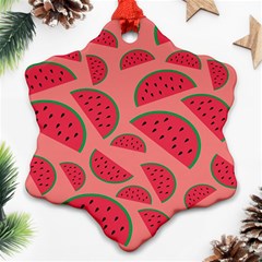 Watermelon Red Food Fruit Healthy Summer Fresh Ornament (snowflake) by pakminggu