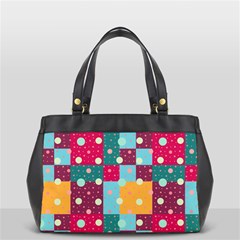 Background Pattern Texture Design Dots Wallpaper Oversize Office Handbag (2 Sides) by pakminggu