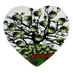 Watermelon Tree Abstraction On Watermelon Abundance Ornament (heart) by pakminggu