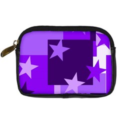 Purple Stars Pattern Shape Digital Camera Leather Case by danenraven