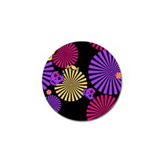 Seamless Halloween Day Of The Dead Golf Ball Marker by danenraven