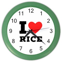 I Love Rice Color Wall Clock by ilovewhateva