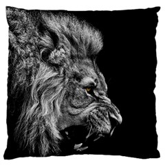 Roar Angry Male Lion Black Standard Premium Plush Fleece Cushion Case (one Side) by Mog4mog4