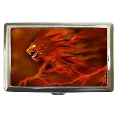 Fire Lion Flames Light Mystical Dangerous Wild Cigarette Money Case by Mog4mog4