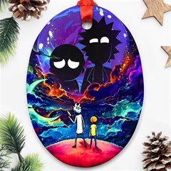 Cartoon Parody In Outer Space Oval Ornament (two Sides) by Mog4mog4