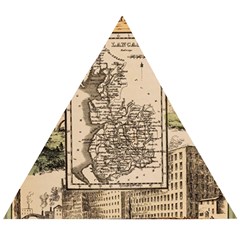 Antique Map Railway Lines Railway Train Char Wooden Puzzle Triangle by Mog4mog4