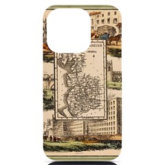 Antique Map Railway Lines Railway Train Char Iphone 14 Pro Black Uv Print Case by Mog4mog4