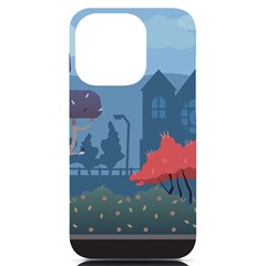 Town Vector Illustration Illustrator City Urban Iphone 14 Pro Black Uv Print Case by Mog4mog4