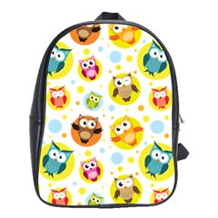 Owl Bird Cartoon School Bag (xl) by Bakwanart