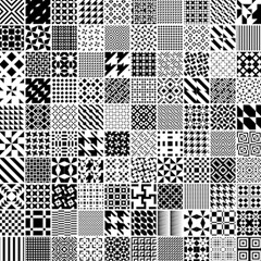 Black And White Geometric Patterns Play Mat (square) by Bakwanart