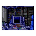 Blue Computer Monitor With Chair Game Digital Wallpaper, Digital Art Fleece Blanket (Small) 50 x40  Blanket Front