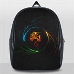 Orange Tiger Illustration Artwork Digital Art School Bag (Large) Front