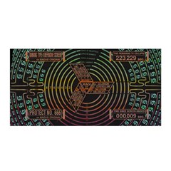 Black And Green Area Rug Neon Genesis Evangelion Computer Communication Satin Wrap 35  X 70  by Bakwanart