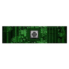 Technology Computer Chip Electronics Industry Circuit Board Oblong Satin Scarf (16  X 60 ) by Bakwanart