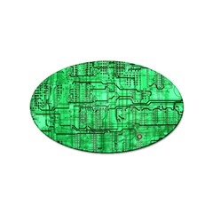 Green Circuit Board Computer Sticker (oval) by Bakwanart