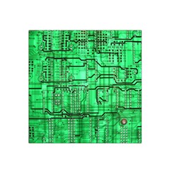 Green Circuit Board Computer Satin Bandana Scarf 22  X 22  by Bakwanart