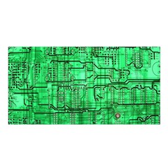 Green Circuit Board Computer Satin Shawl 45  X 80  by Bakwanart