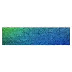 Blue And Green Circuit Board Wallpaper Circuit Board Sketch Oblong Satin Scarf (16  X 60 ) by Bakwanart