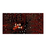 Red Computer Circuit Board Satin Wrap 35  x 70  Front