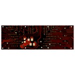 Red Computer Circuit Board Banner and Sign 9  x 3  Front